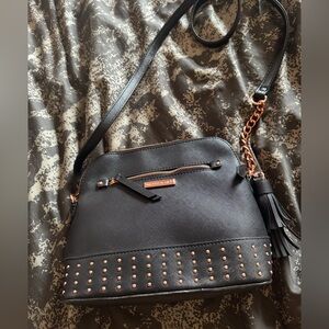Madden girl Black Crossbody Bag with rose Gold color Accents